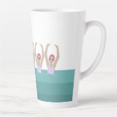 Artistieke zwemmers | Kunstmatige zwemillustratie Latte Mok (Rechts)