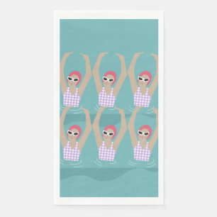 Artistieke zwemmers   Kunstmatige zwemillustratie Servet