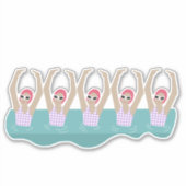 Artistieke zwemmers | Kunstmatige zwemillustratie Sticker (Voorkant)