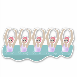 Artistieke zwemmers   Kunstmatige zwemillustratie Sticker