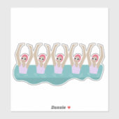 Artistieke zwemmers | Kunstmatige zwemillustratie Sticker (Vel)