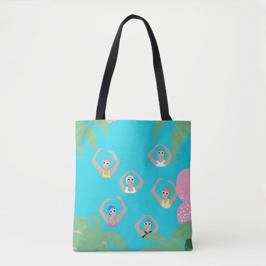 Artistieke zwemmers | Kunstmatige zwemillustratie Tote Bag (Voorkant)