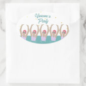 Artistieke zwemmers Synchro Zwemende Birthday Part Ovale Sticker (Tas)