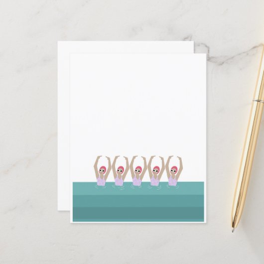 Artistieke zwemmers | Synchroon zwempapier (Voorkant / Achterkant in situ)