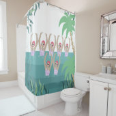 Artistieke zwemmers | Tropische kunstwerken voor s Douchegordijn (In situ)