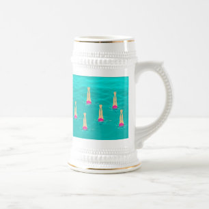 Artistieke zwemmers - Zwemmen onder water Wit Bierpul