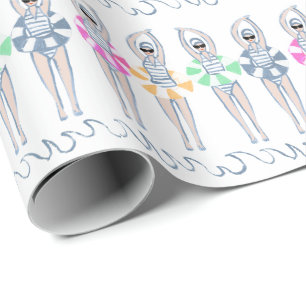 Artistieke zwemzwemzwemmers Cadeaupapier