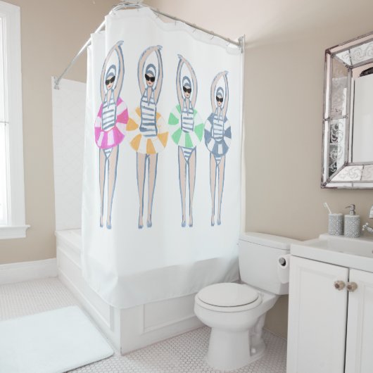  Artistieke zwemzwemzwemmers Douchegordijn (In situ)