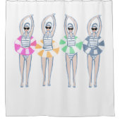  Artistieke zwemzwemzwemmers Douchegordijn (Voorkant)