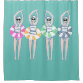 Artistieke zwemzwemzwemmers Douchegordijn (Voorkant)