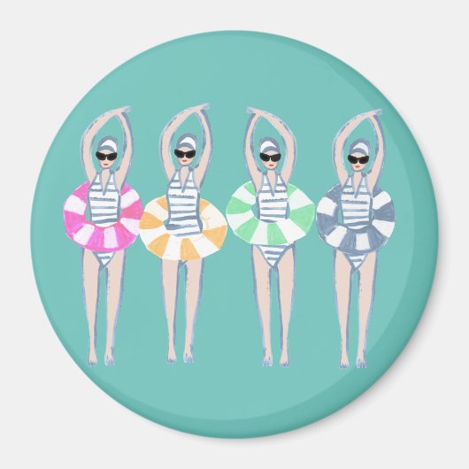 Artistieke zwemzwemzwemmers Magneet (Voorkant)