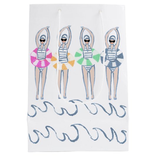 Artistieke zwemzwemzwemmers Medium Cadeauzakje (Achterkant)