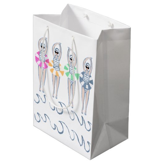 Artistieke zwemzwemzwemmers Medium Cadeauzakje (Achterkant Gekanteld)