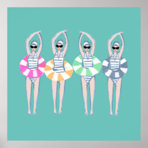  Artistieke zwemzwemzwemmers Poster