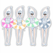  Artistieke zwemzwemzwemmers Sticker (Voorkant)