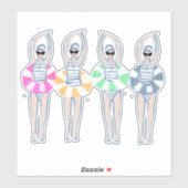  Artistieke zwemzwemzwemmers Sticker (Vel)