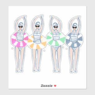  Artistieke zwemzwemzwemmers Sticker