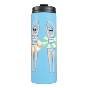 Artistieke zwemzwemzwemmers Thermosbeker