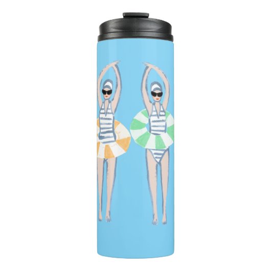  Artistieke zwemzwemzwemmers Thermosbeker (Voorkant)