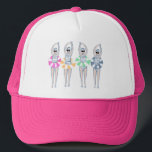 Artistieke zwemzwemzwemmers Trucker Pet<br><div class="desc">Met een coole moderne illustratie van gesynchroniseerde vrouwelijke artistieke zwemmers met zwembadringen in retrokleuren. Zwemmers uit St. Tropez. Kunstmatige zwemmers bieden een geschenk in een pastelkleur. Cool het geschenk van het zwemteam. synchrone het zwemmen teamgiften, synchroon het zwembad van de teamcoach. Artistieke zwemmers team geeft ideeën. Artistieke zwemmen thuis decor,...</div>