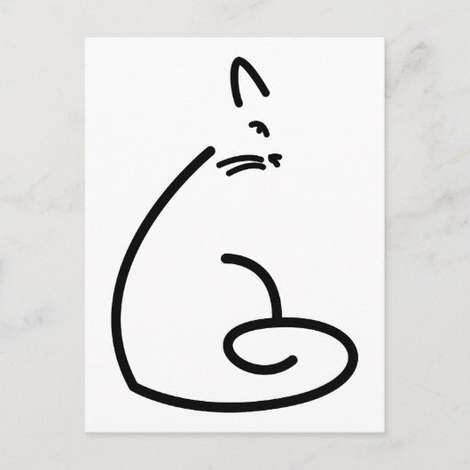 Artistieke Zwirly Cat Silhouette Briefkaart (Voorkant)