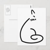 Artistieke Zwirly Cat Silhouette Briefkaart (Voorkant / Achterkant)