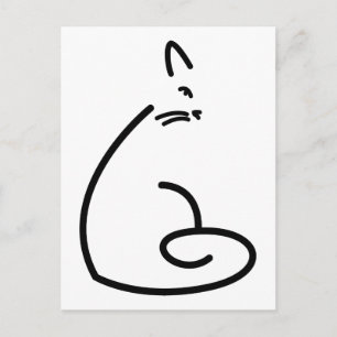 Artistieke Zwirly Cat Silhouette Briefkaart