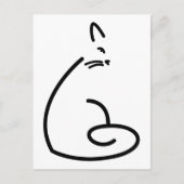 Artistieke Zwirly Cat Silhouette Briefkaart (Voorkant)