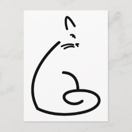 Artistieke Zwirly Cat Silhouette Briefkaart