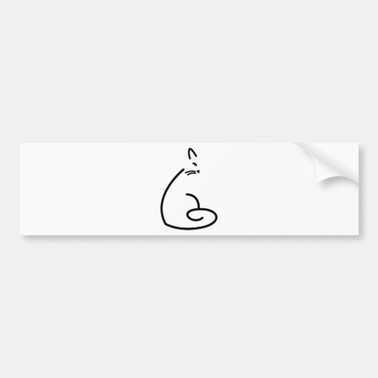 Artistieke Zwirly Cat Silhouette Bumpersticker (Voorkant)