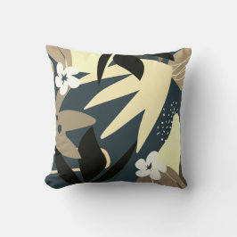 Artistisch Abstract Botanisch | Oxford Blue en Yel Kussen