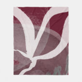Artistisch Abstract Design Burgundy Gray & White Fleece Deken (Voorkant)