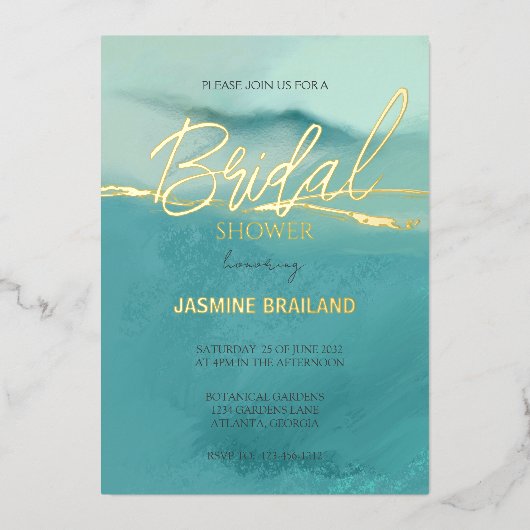 Artistisch Abstract landschap Vrijgezellenfeest Go Folie Uitnodiging (Voorkant)