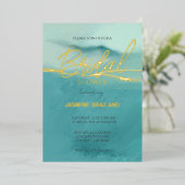 Artistisch Abstract landschap Vrijgezellenfeest Go Folie Uitnodiging (Staand Voorkant)