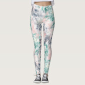 Artistisch Abstract pasteelpenseelpatroon Leggings (Voorkant)