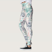Artistisch Abstract pasteelpenseelpatroon Leggings (Links)