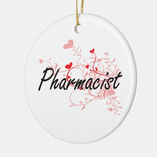 Artistisch baanontwerp voor apothekers met hart keramisch ornament (Links)