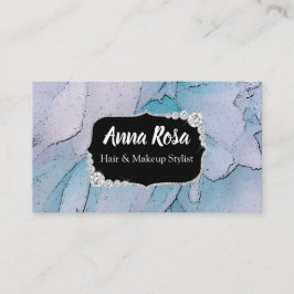 *~* Artistisch blauw en Roze Bling Diamond Abstrac Visitekaartje