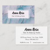 *~* Artistisch blauw en roze bloem pony Visitekaartje (Voorkant / Achterkant)