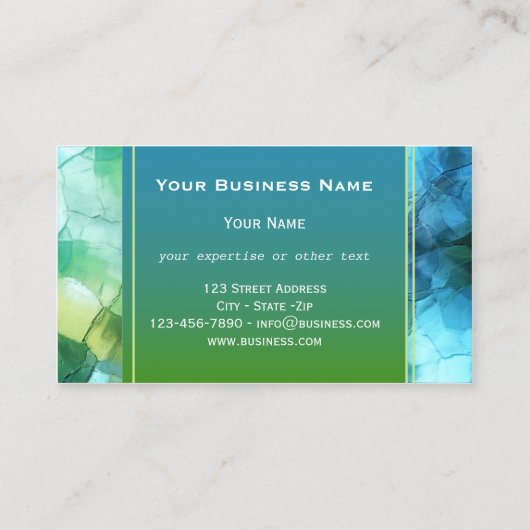 Artistisch Blauwgroen blauw groen Visitekaartje (Achterkant)