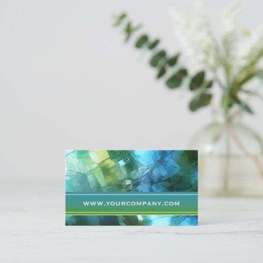 Artistisch Blauwgroen blauw groen Visitekaartje (Staand voorkant)