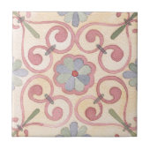 Artistisch bohaan abstract van bloemorroze retro r tegeltje (Voorkant)