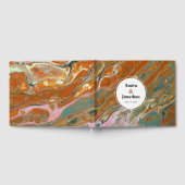 Artistisch Boho Oranje Marble Custom Guest Book Gastenboek (Volledig)