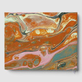 Artistisch Boho Oranje Marble Custom Guest Book Gastenboek (Achterkant)