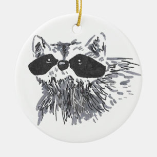 Artistisch bosdier Wildlife Cute Raccoon Keramisch Ornament