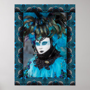Artistisch carnaval Costume Portrait, Venetië Poster