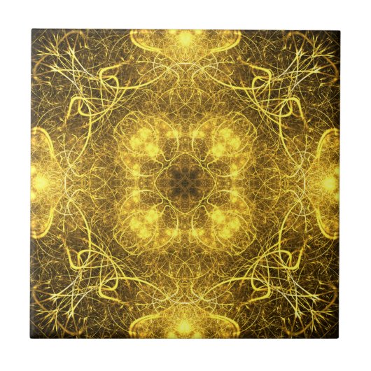 Artistisch Decoratief Gold Fractal Design_Tegels Tegeltje (Voorkant)