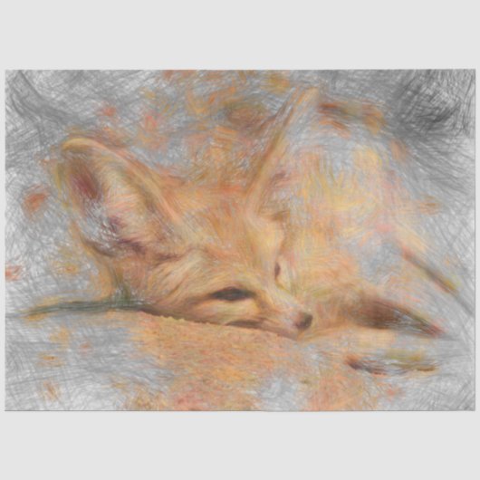 Artistisch dier Fennec Tissuepapier (Voorkant)