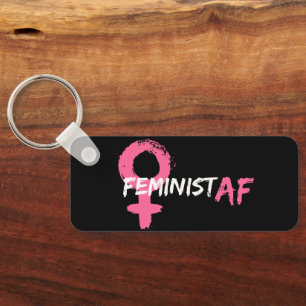 Artistisch feministisch AF Roze Vrouw symbool Sleutelhanger