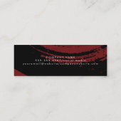Artistisch geborsteld zwart op diep rood mini visitekaartje (Achterkant)